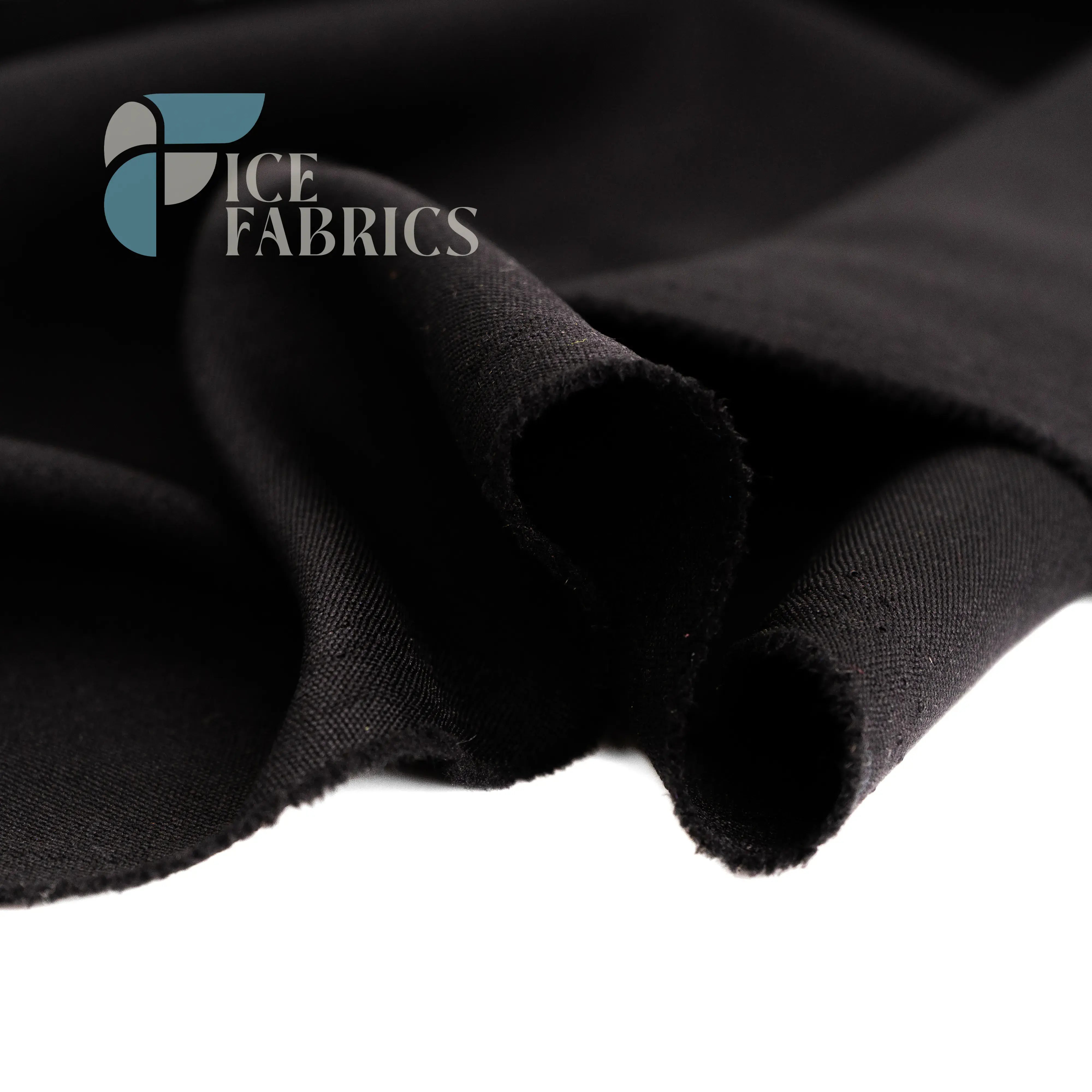 Black Solid Poly Poplin Fabric By The Yard