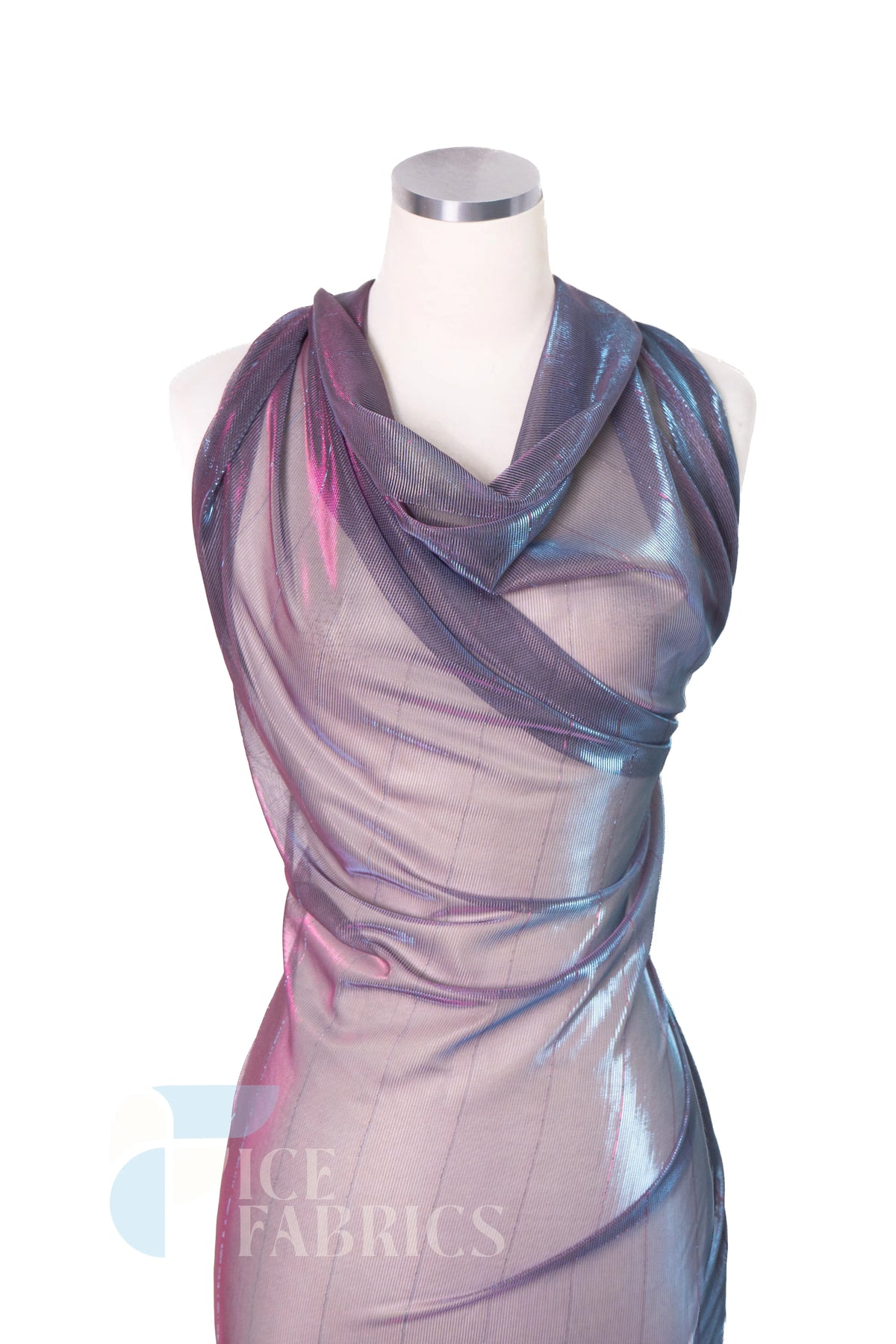 Metallic stretch mesh fabric