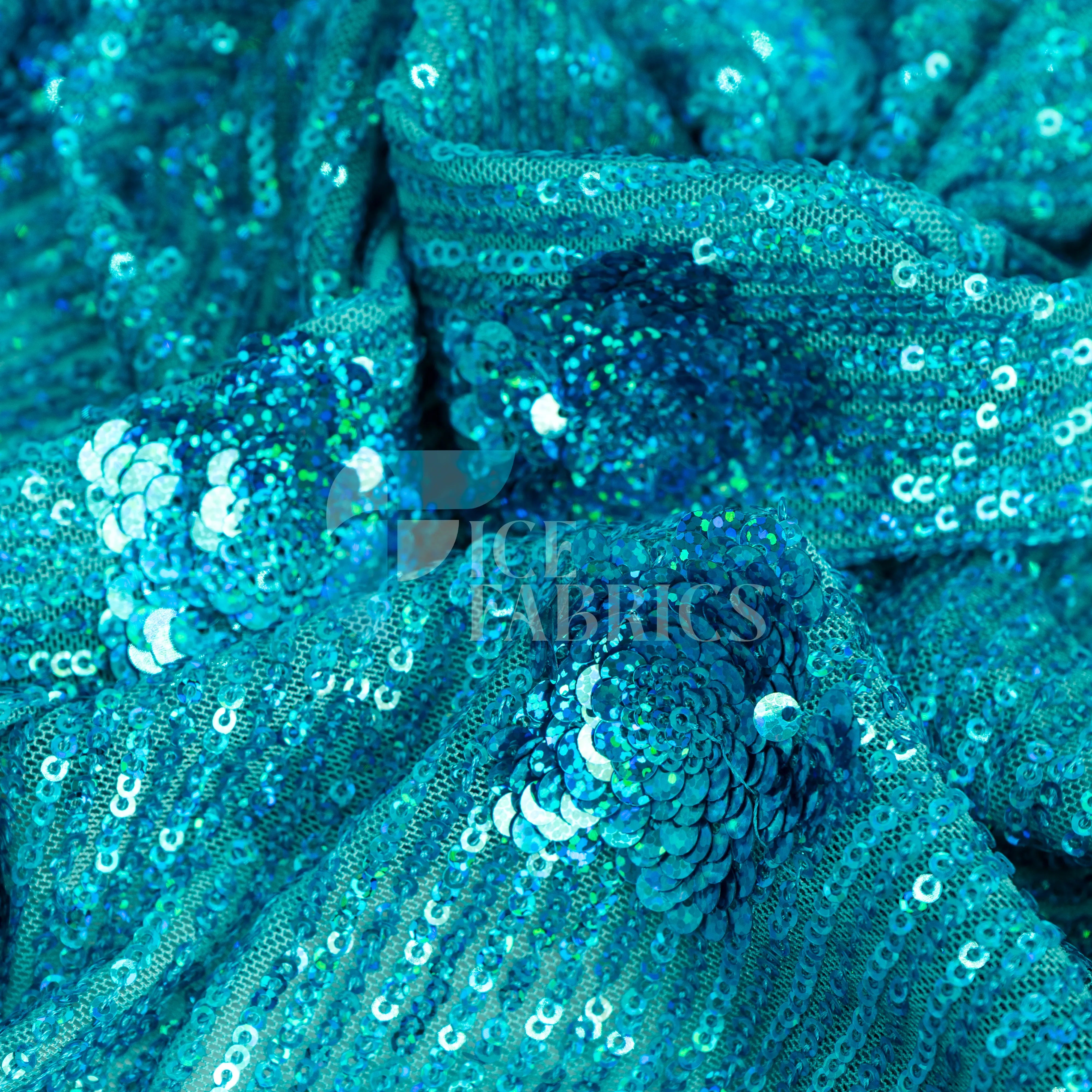 Celeste 3D Floral Stretch Sequin Fabric