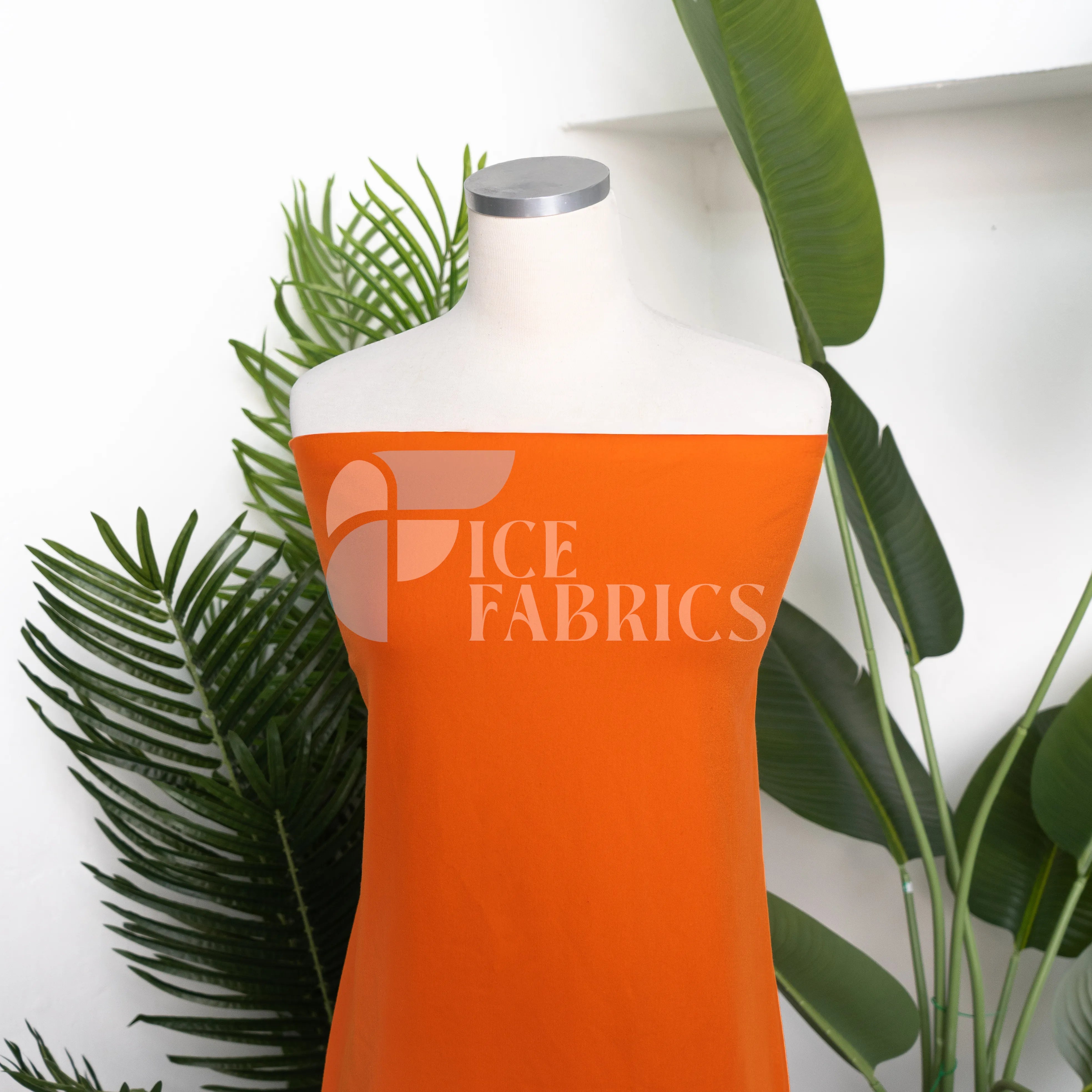Bright Orange Cotton Spandex Jersey Fabric | FlexCot