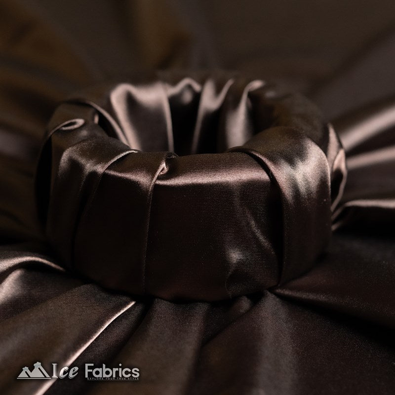 Silky Charmeuse Stretch Satin Fabric Fashion Fabric Brown