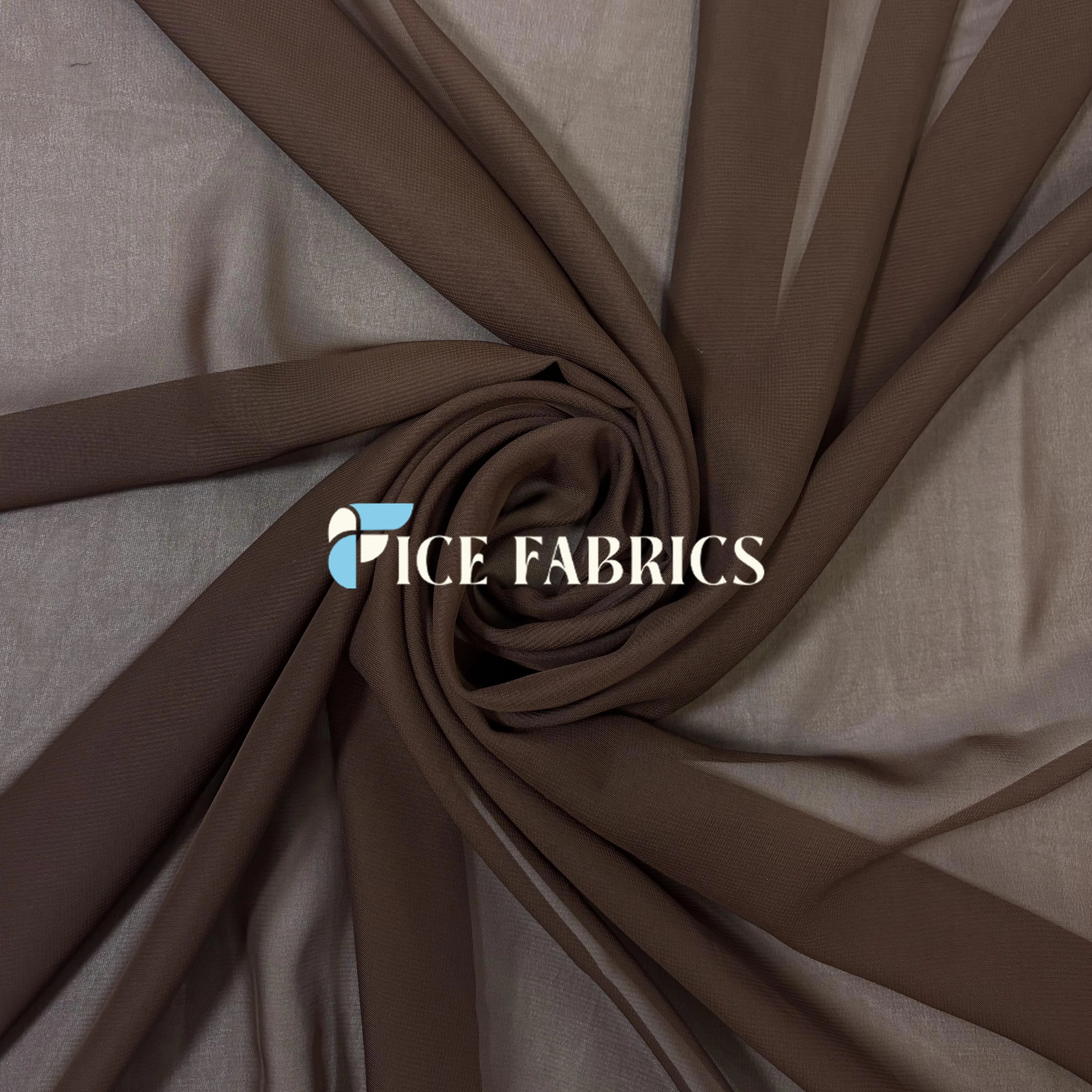 Brown Mia Chiffon Fabric / 60’’ Wide Soft chiffon Sheer Fabric