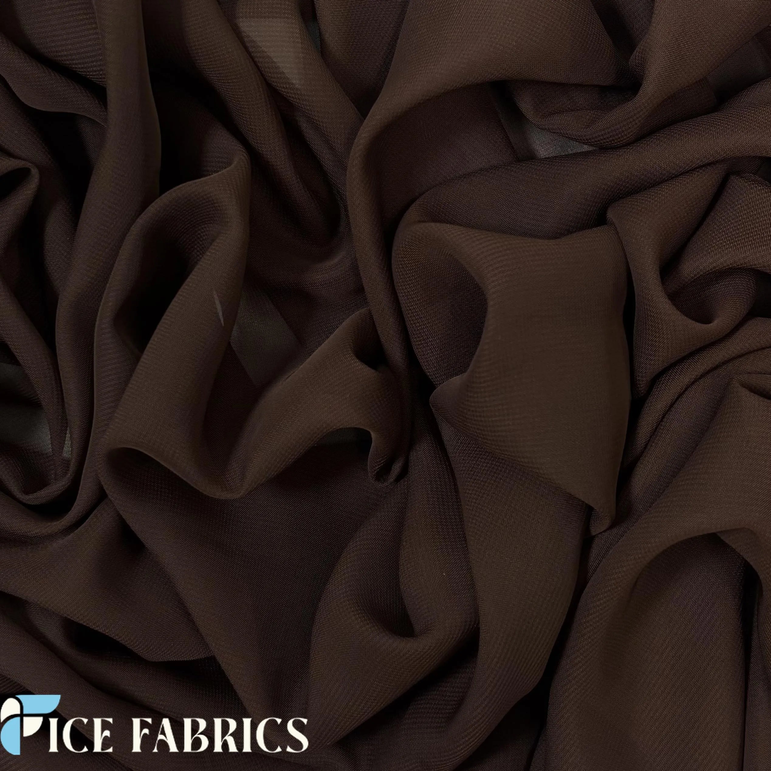 Brown Mia Chiffon Fabric / 60’’ Wide Soft chiffon Sheer Fabric