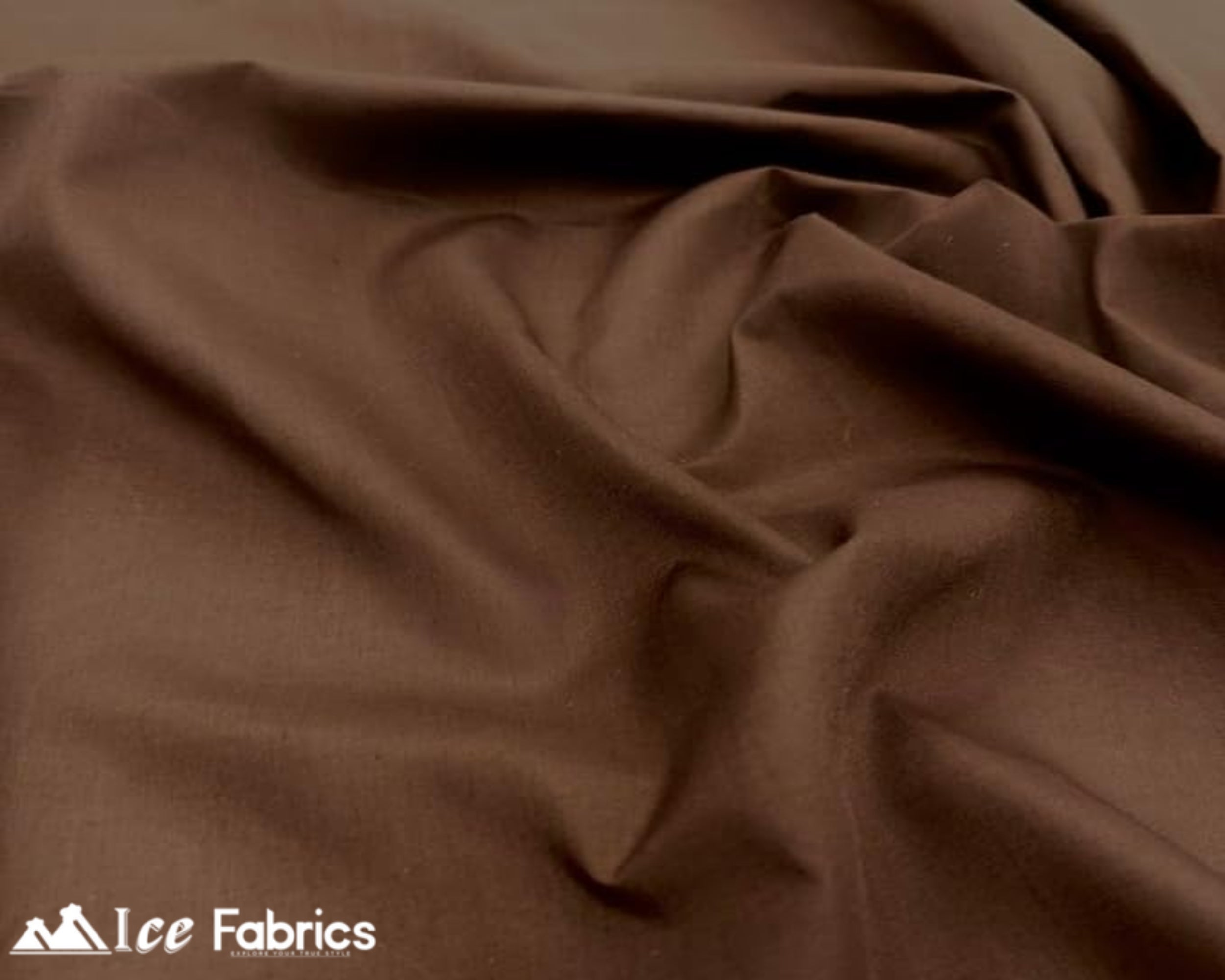 Brown Broadcloth Polyester Cotton Fabric | Poly Cotton Fabric