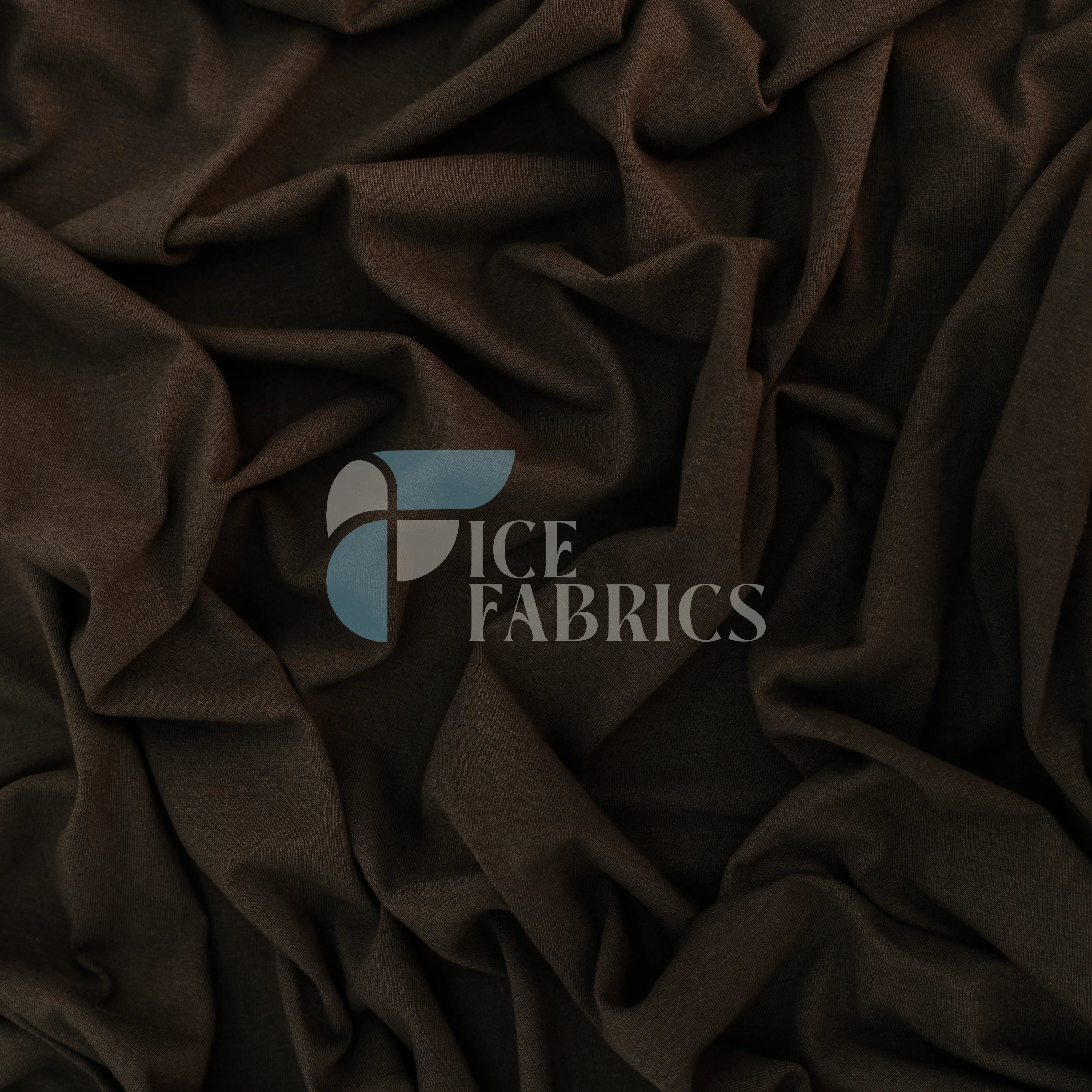 Brown Cotton Spandex Jersey Fabric | FlexCot