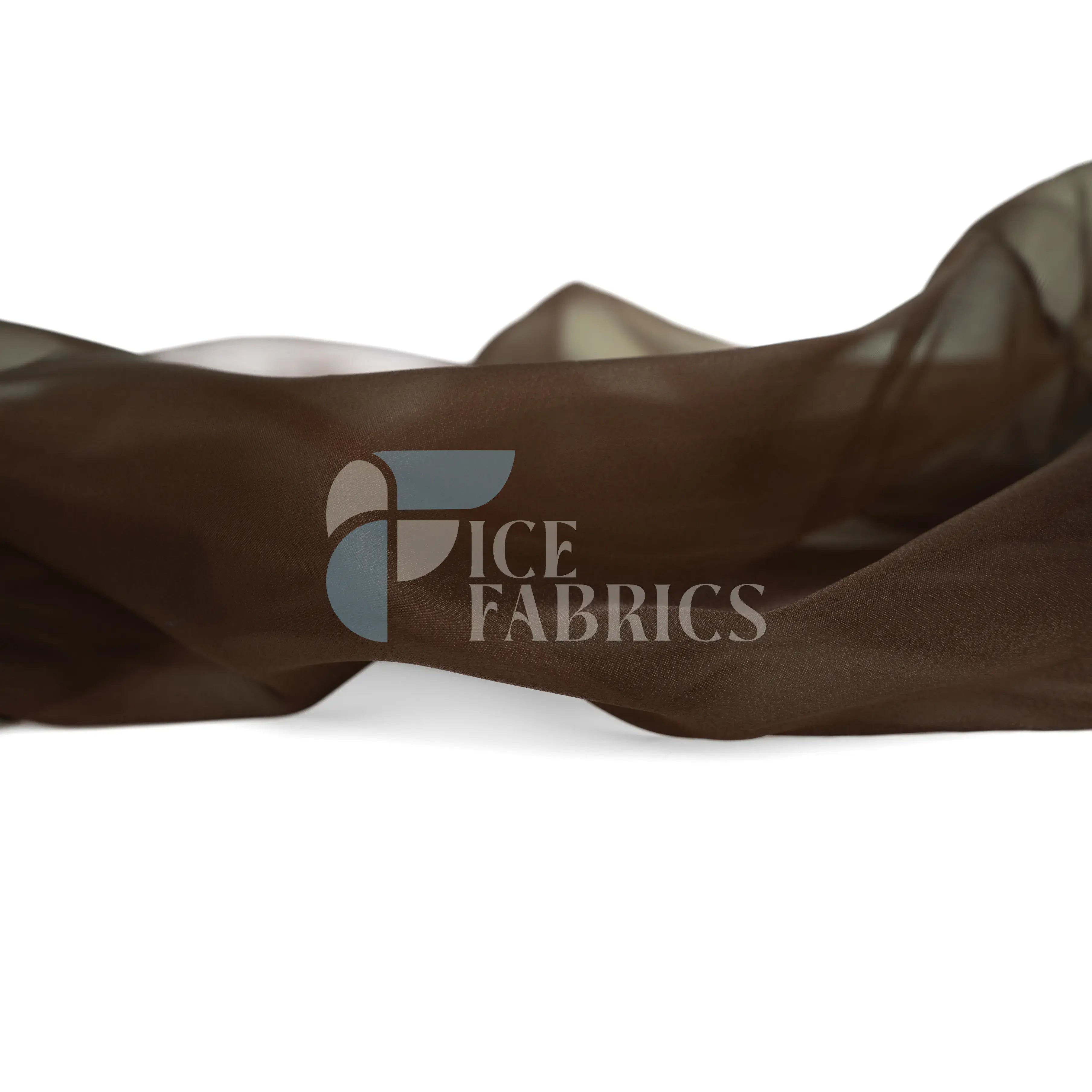 Brown Crystal Sheer Organza Fabric By The Yard