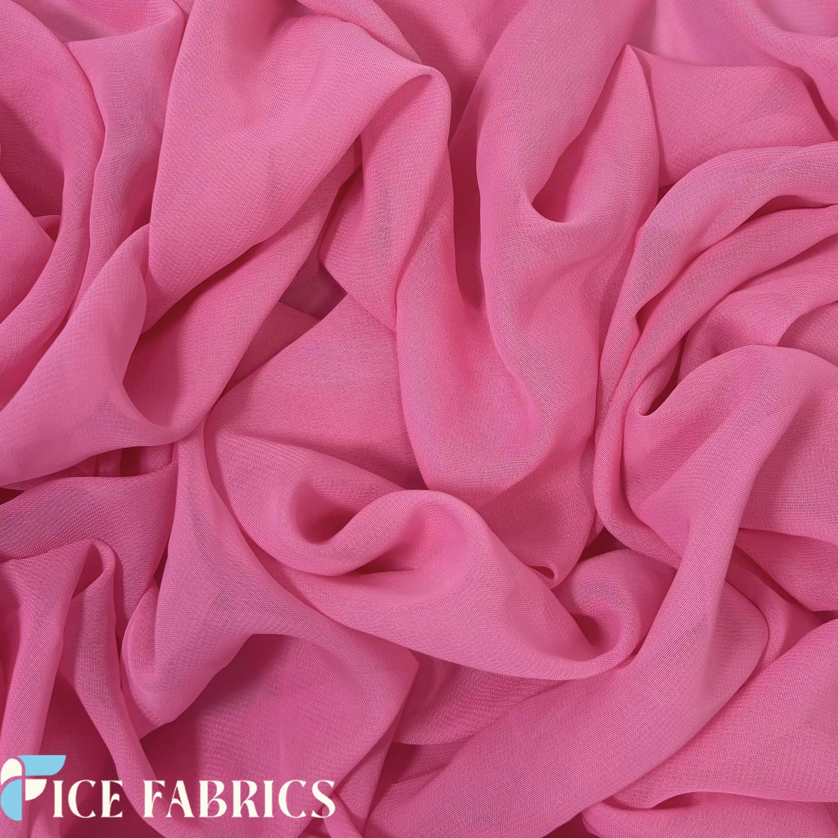 Bubble Gum Pink Mia Chiffon Fabric / 60’’ Wide Soft chiffon Sheer Fabric