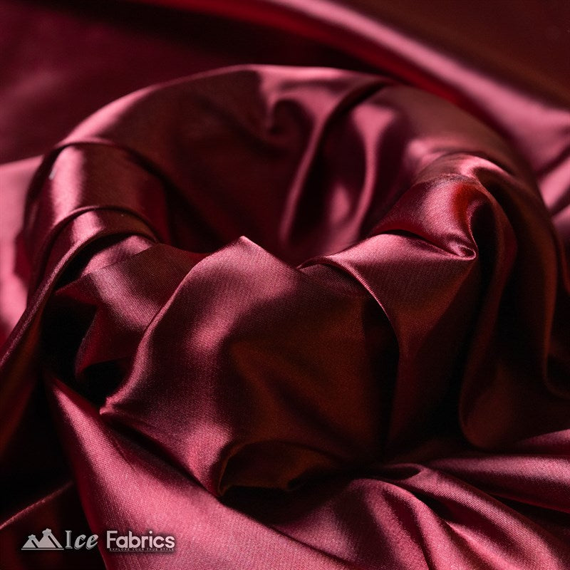 Silky Charmeuse Stretch Satin Fabric Fashion Fabric Burgundy