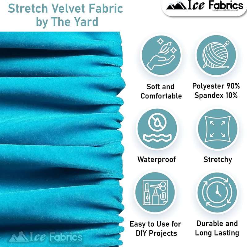 Ice Fabrics Stretch Velvet Fabric Soft and Smooth ICE FABRICS Burgundy