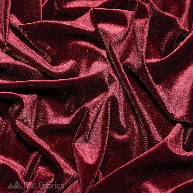 Ice Fabrics Stretch Velvet Fabric Soft and Smooth ICE FABRICS Burgundy