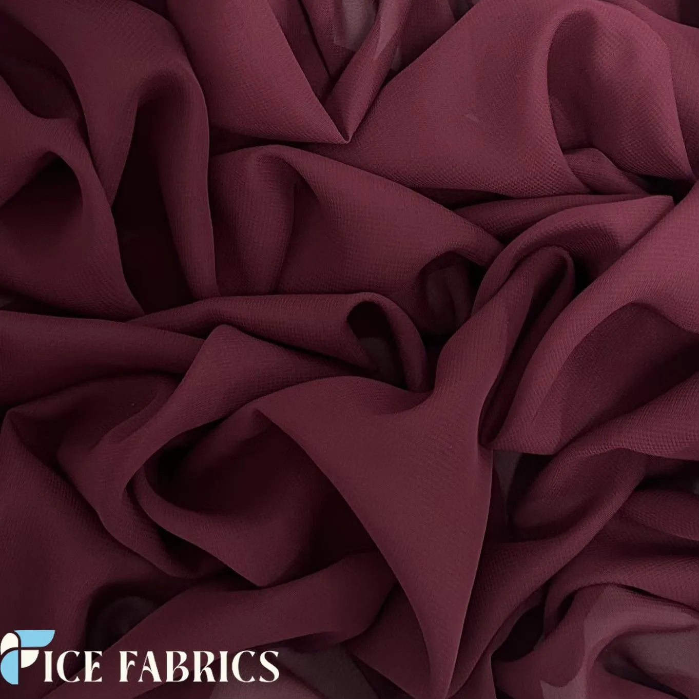 Burgundy Mia Chiffon Fabric / 60’’ Wide Soft chiffon Sheer Fabric