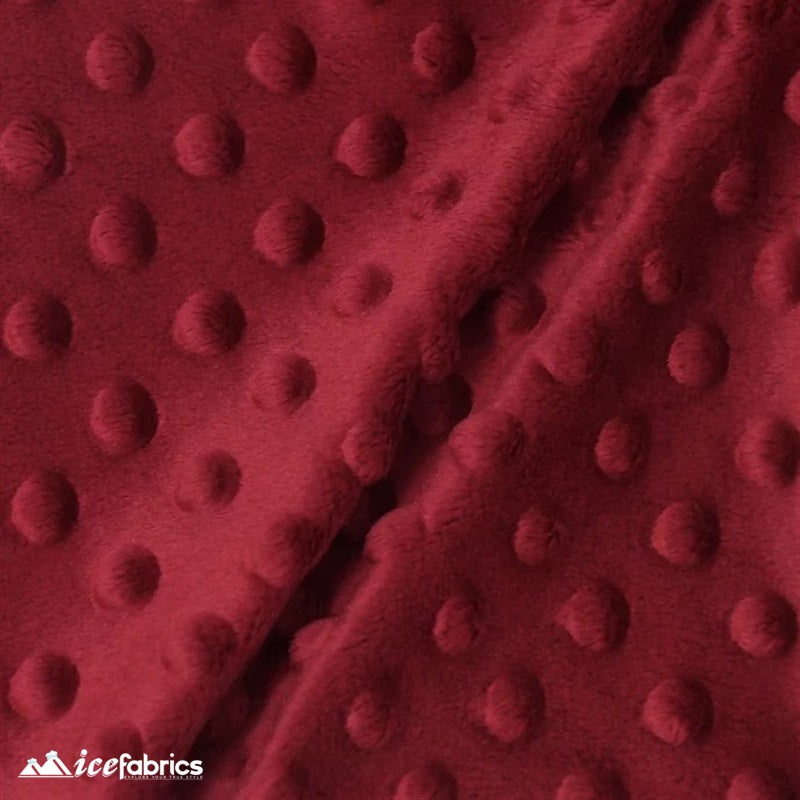 Minky Dot Fabric Blanket Fabric ICE FABRICS Burgundy
