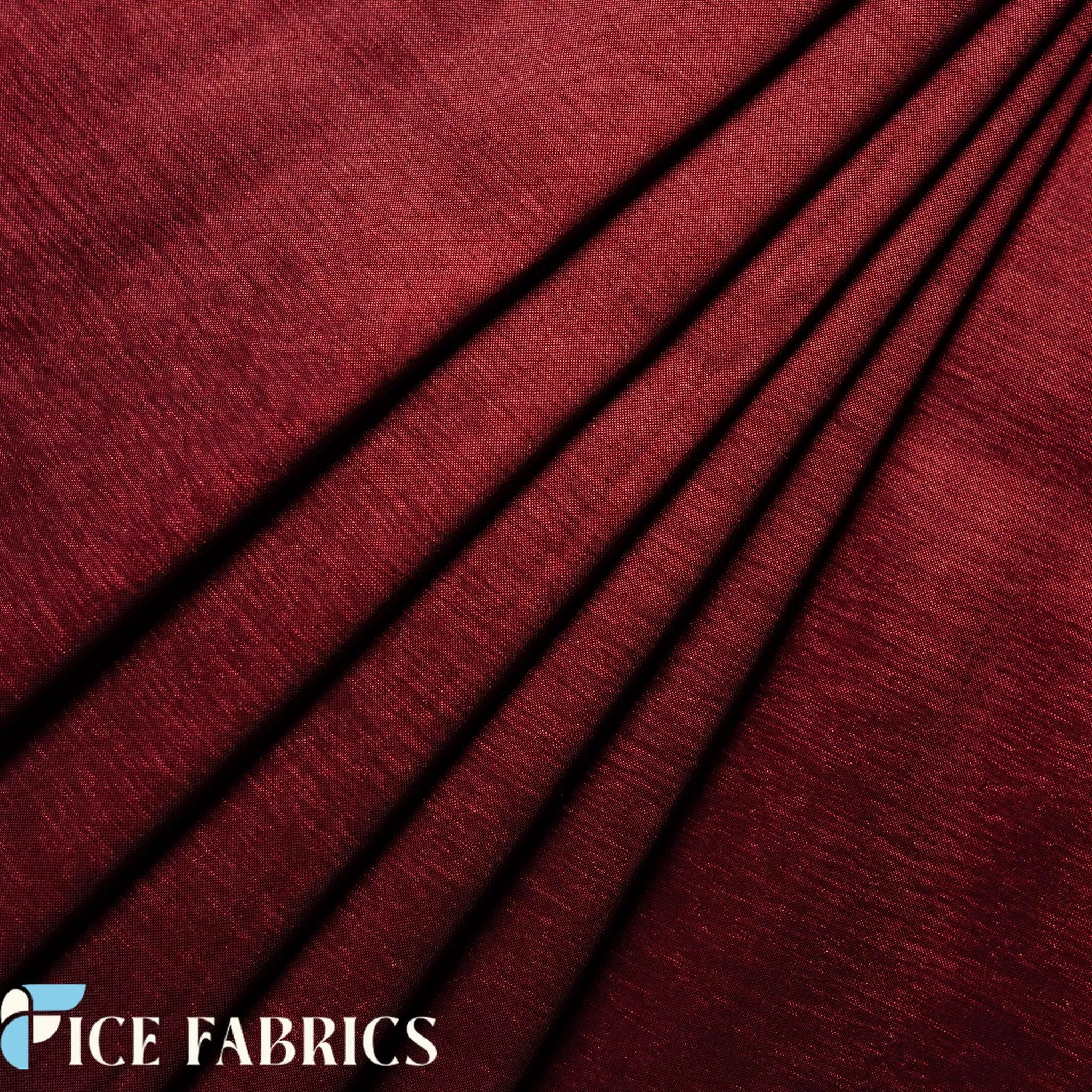 Burgundy Stretch Nylon Spandex Taffeta Fabric By the Yard