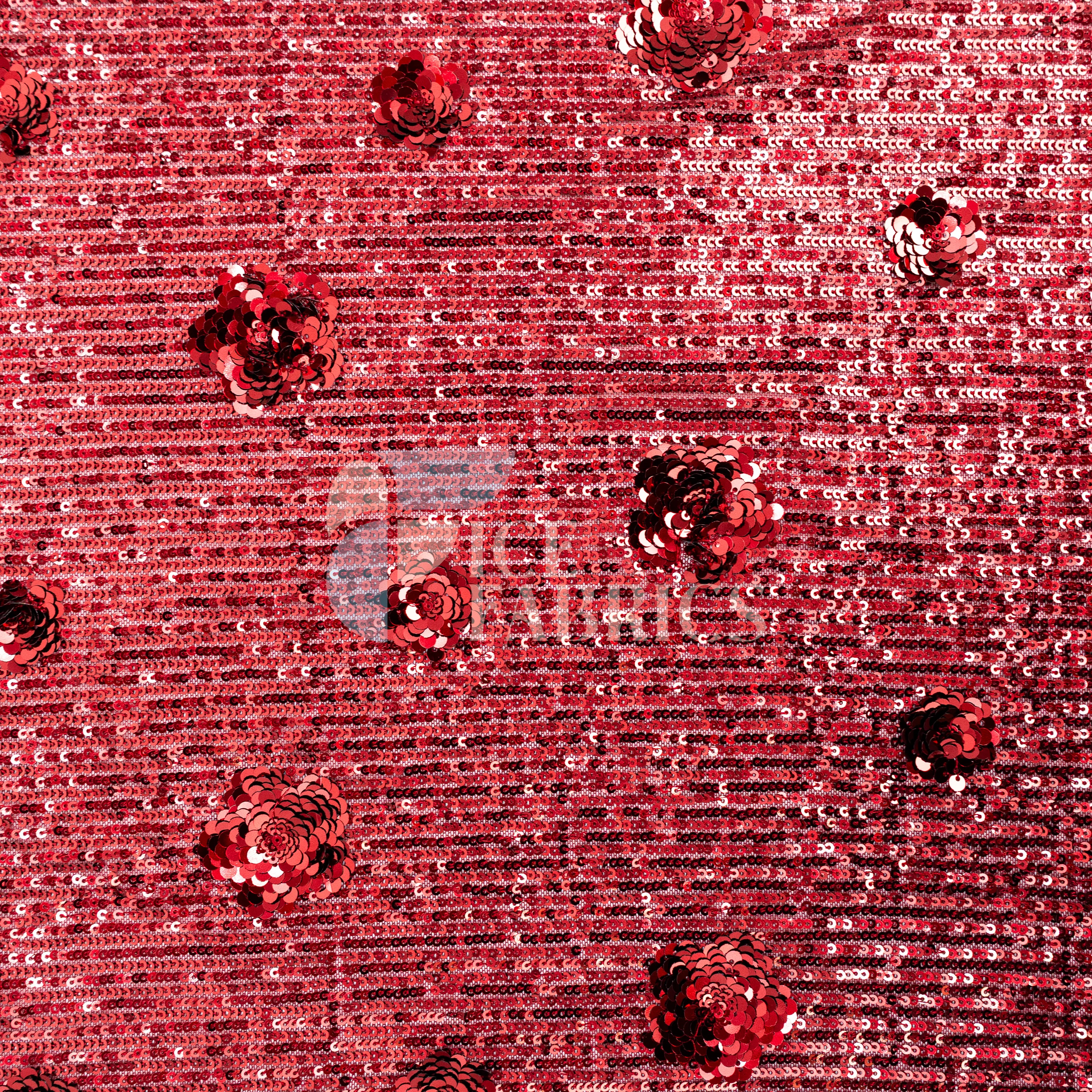 Celeste 3D Floral Stretch Sequin Fabric