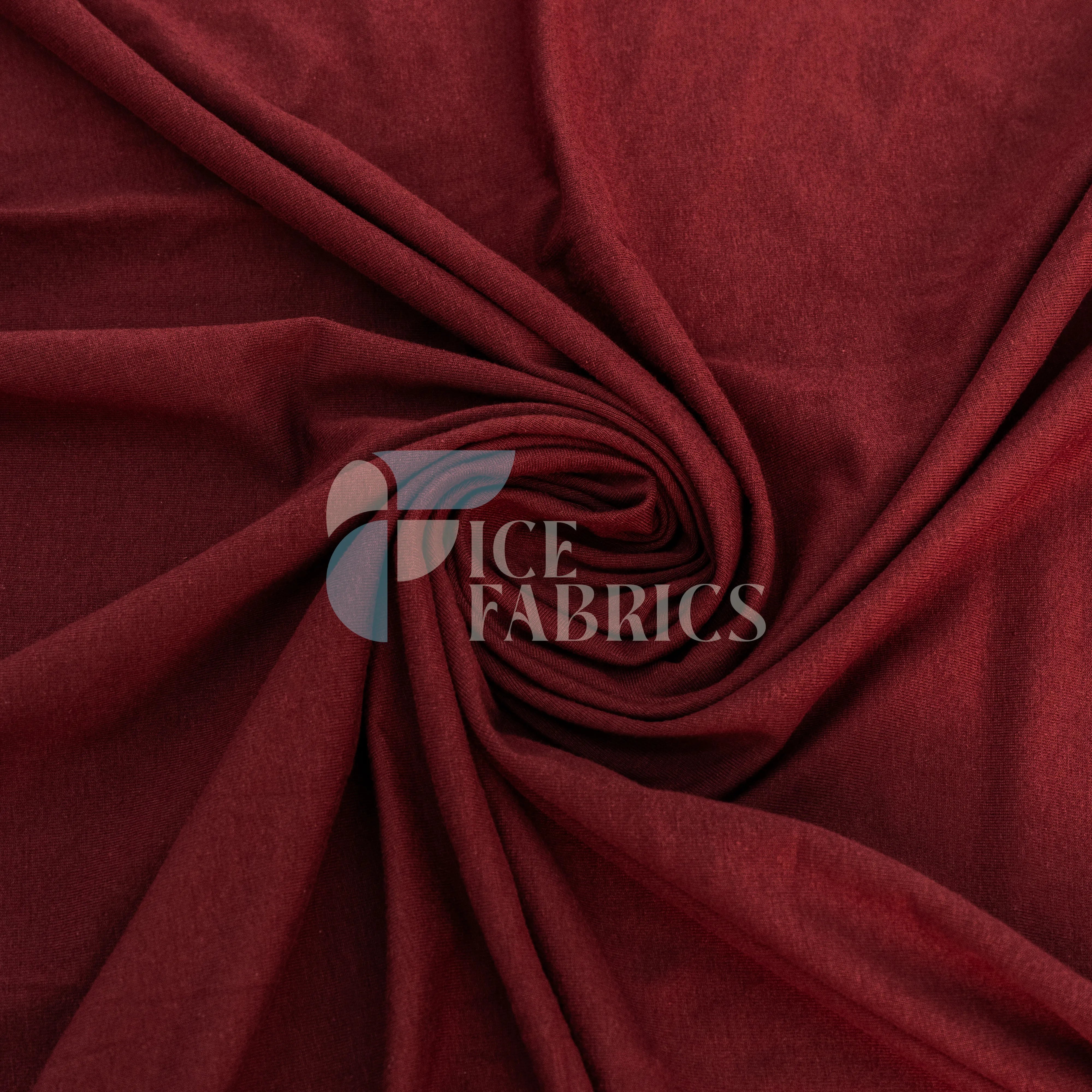 Burgundy Cotton Spandex Jersey Fabric | FlexCot
