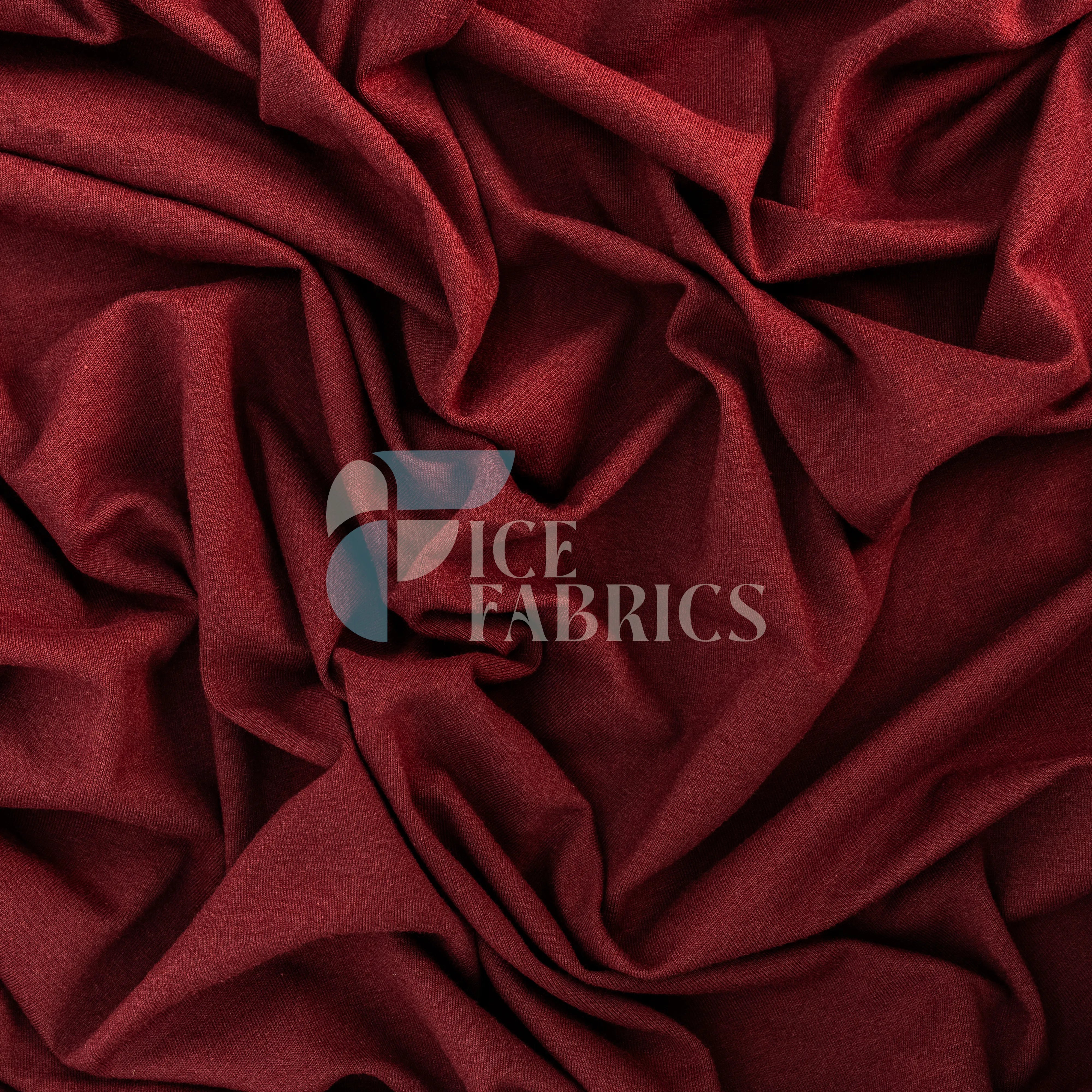Burgundy Cotton Spandex Jersey Fabric | FlexCot