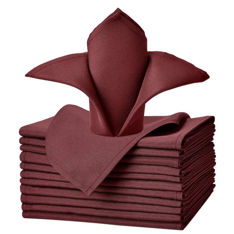 20"x20" Solid Polyester Washable Cloth Napkins For Wedding Party Restaurant Dinner - Set of 12 PiecesICEFABRICICE FABRICSBurgundy20"x20" Solid Polyester Washable Cloth Napkins For Wedding Party Restaurant Dinner - Set of 12 Pieces ICEFABRIC |Burgundy