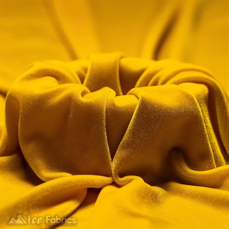Ice Fabrics Stretch Velvet Fabric Soft and Smooth ICE FABRICS Canary Yellow