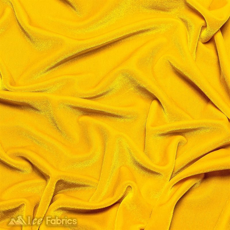 Ice Fabrics Stretch Velvet Fabric Soft and Smooth ICE FABRICS Canary Yellow