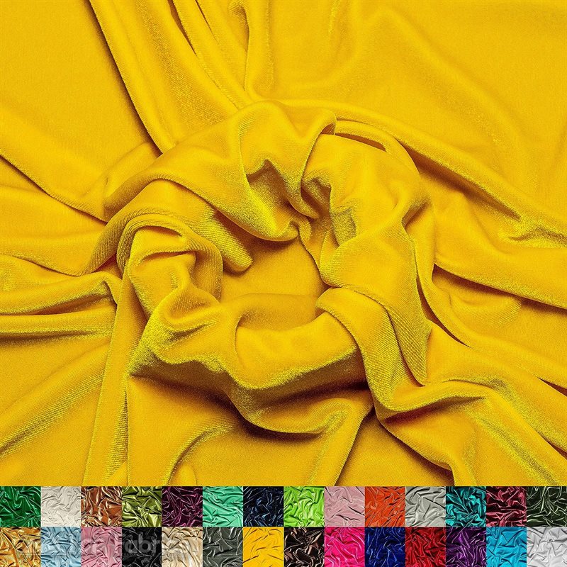 Ice Fabrics Stretch Velvet Fabric Soft and Smooth ICE FABRICS Canary Yellow