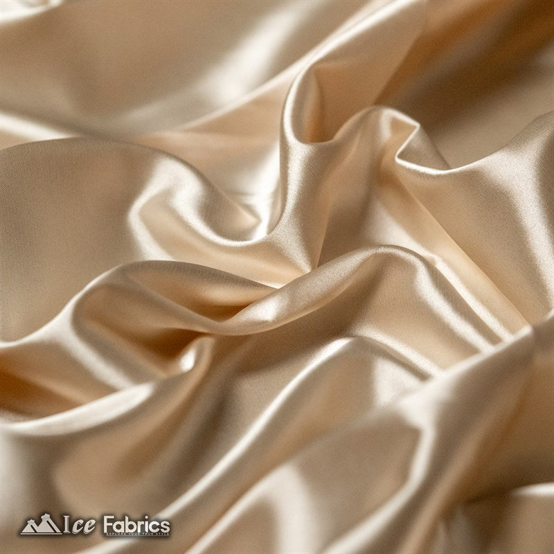 Silky Charmeuse Stretch Satin Fabric Fashion Fabric Champagne