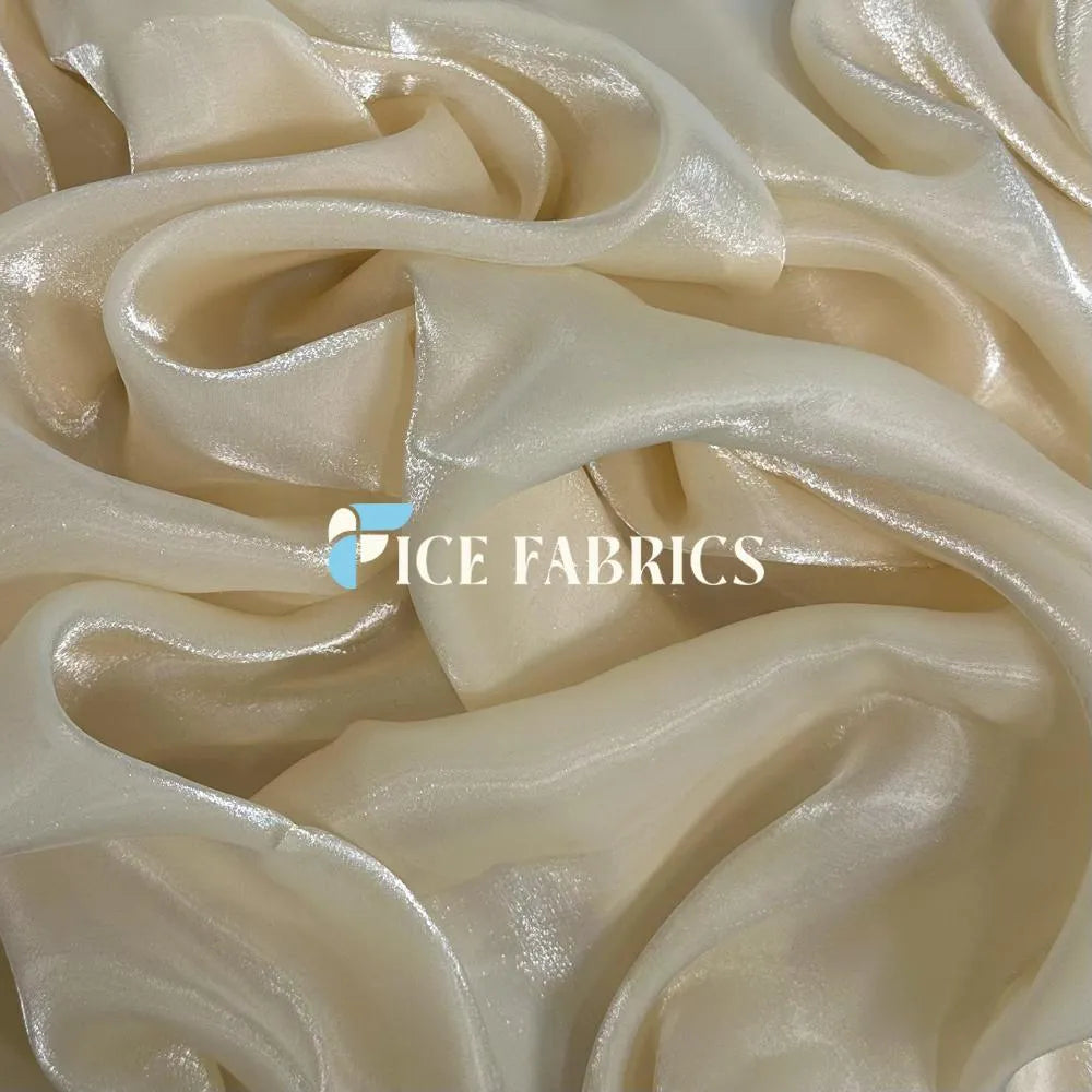 Champagne Crystal Reflective Liquid Chiffon Fabric