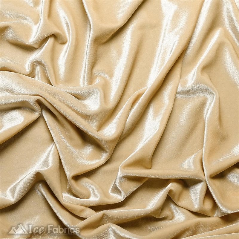 Ice Fabrics Stretch Velvet Fabric Soft and Smooth ICE FABRICS Champagne