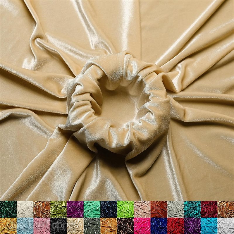 Ice Fabrics Stretch Velvet Fabric Soft and Smooth ICE FABRICS Champagne
