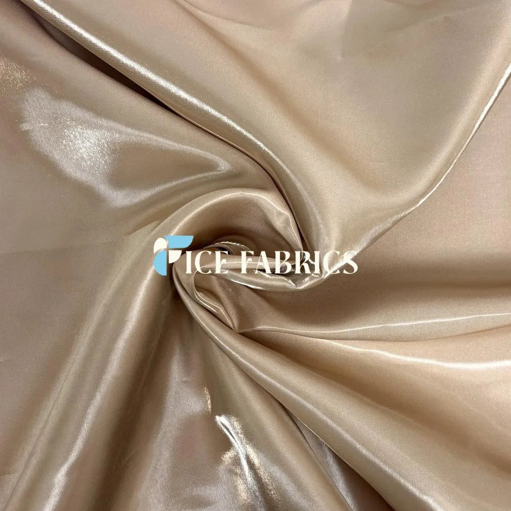 Champagne Reflective Liquid Crystal Silky Satin Fabric