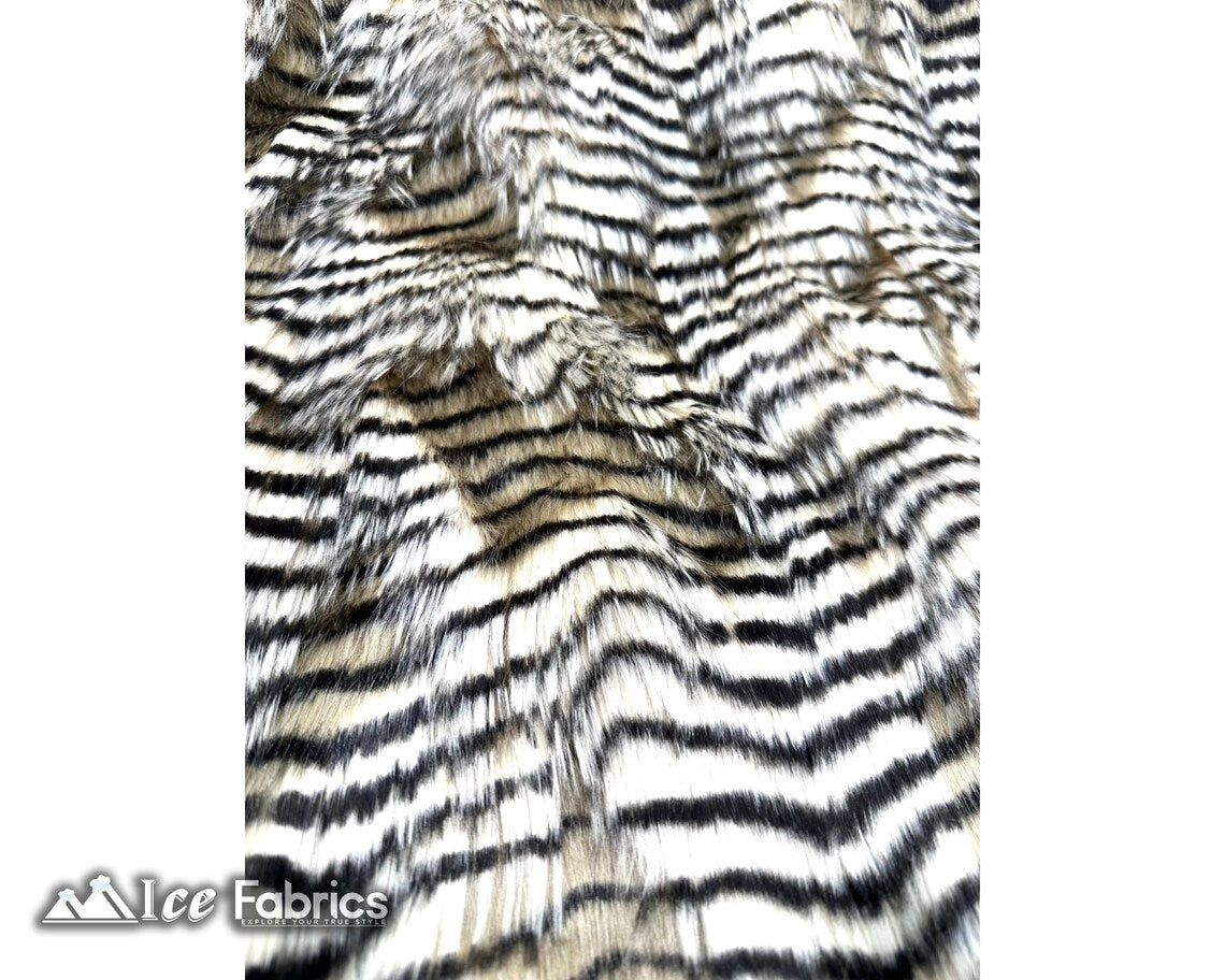 Champagne Faux Fake Fur Feathered Bird Long Pile Fabric | Faux Fur Material