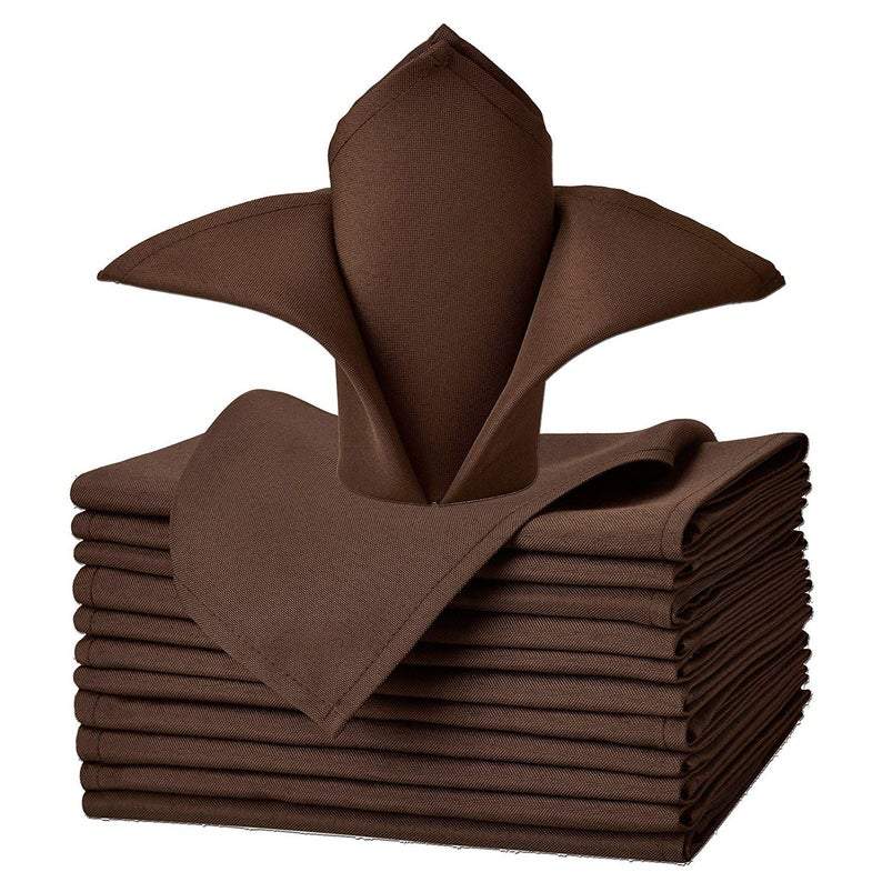 20"x20" Solid Polyester Washable Cloth Napkins For Wedding Party Restaurant Dinner - Set of 12 PiecesICEFABRICICE FABRICSChocolate20"x20" Solid Polyester Washable Cloth Napkins For Wedding Party Restaurant Dinner - Set of 12 Pieces ICEFABRIC |Chocolate