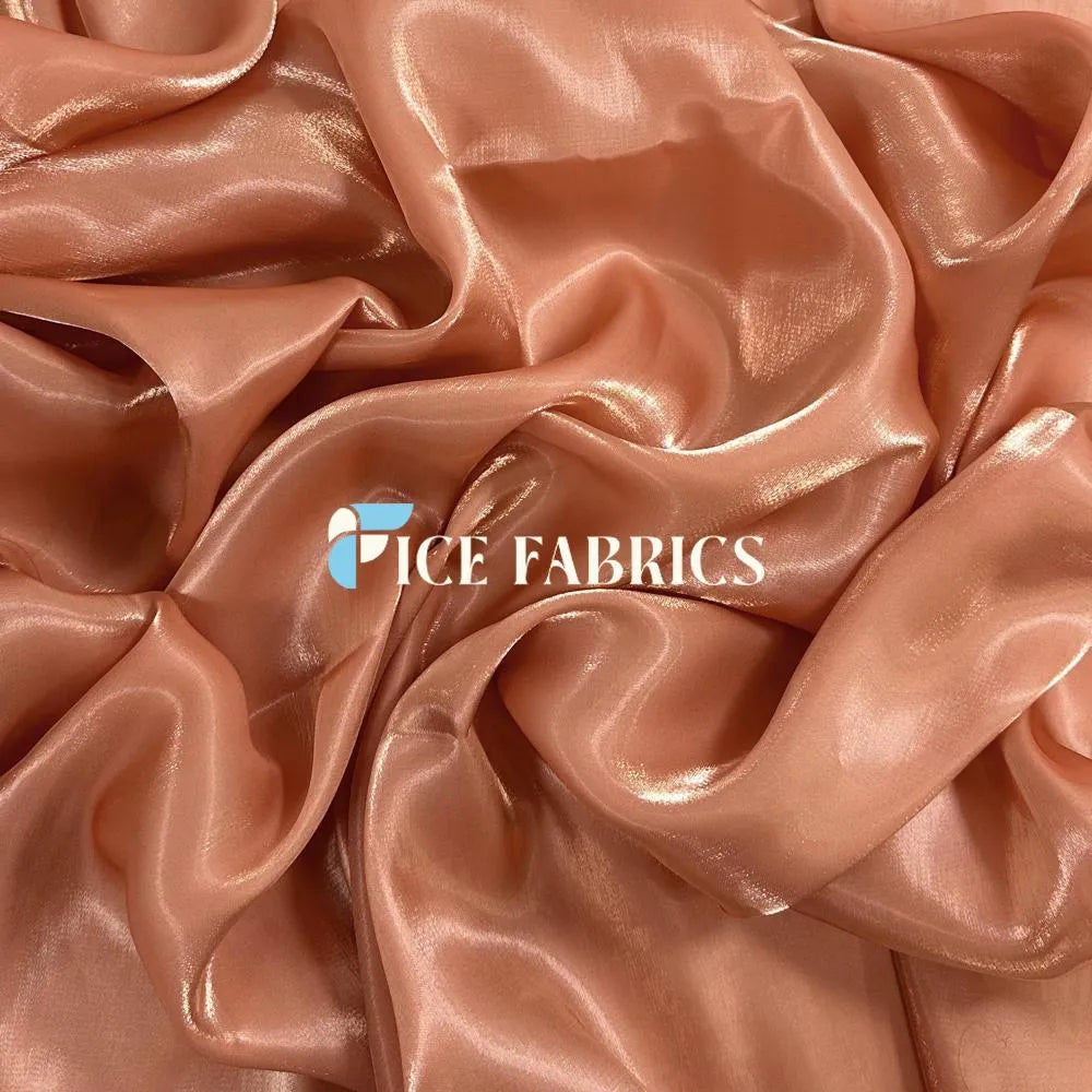 Coral Crystal Reflective Liquid Chiffon Fabric