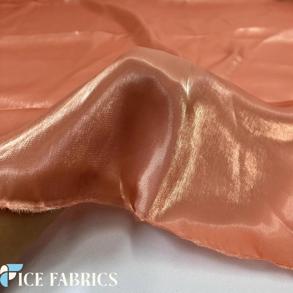 Coral Crystal Reflective Liquid Chiffon Fabric By The Yard