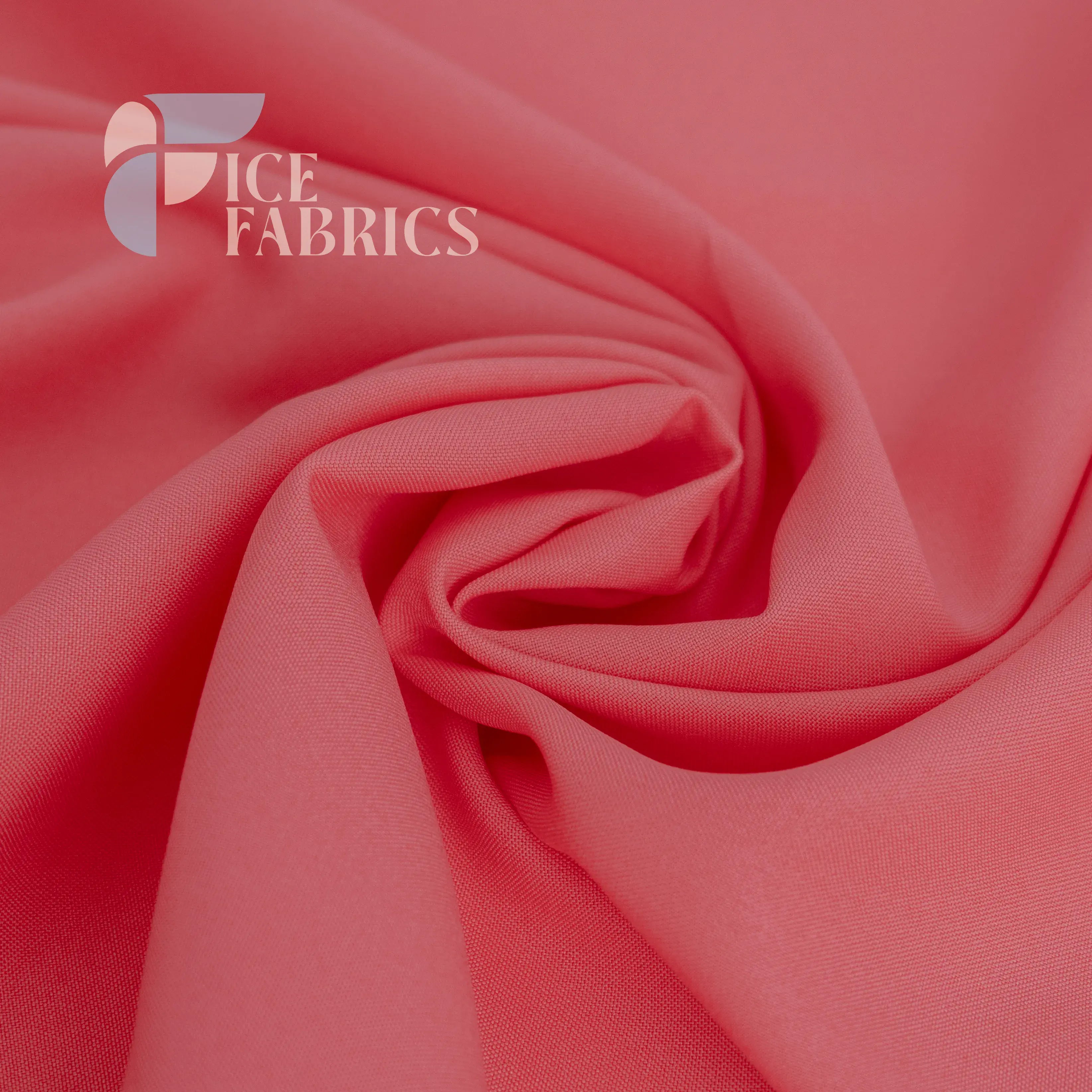 Coral Solid Poly Poplin Fabric By The Yard