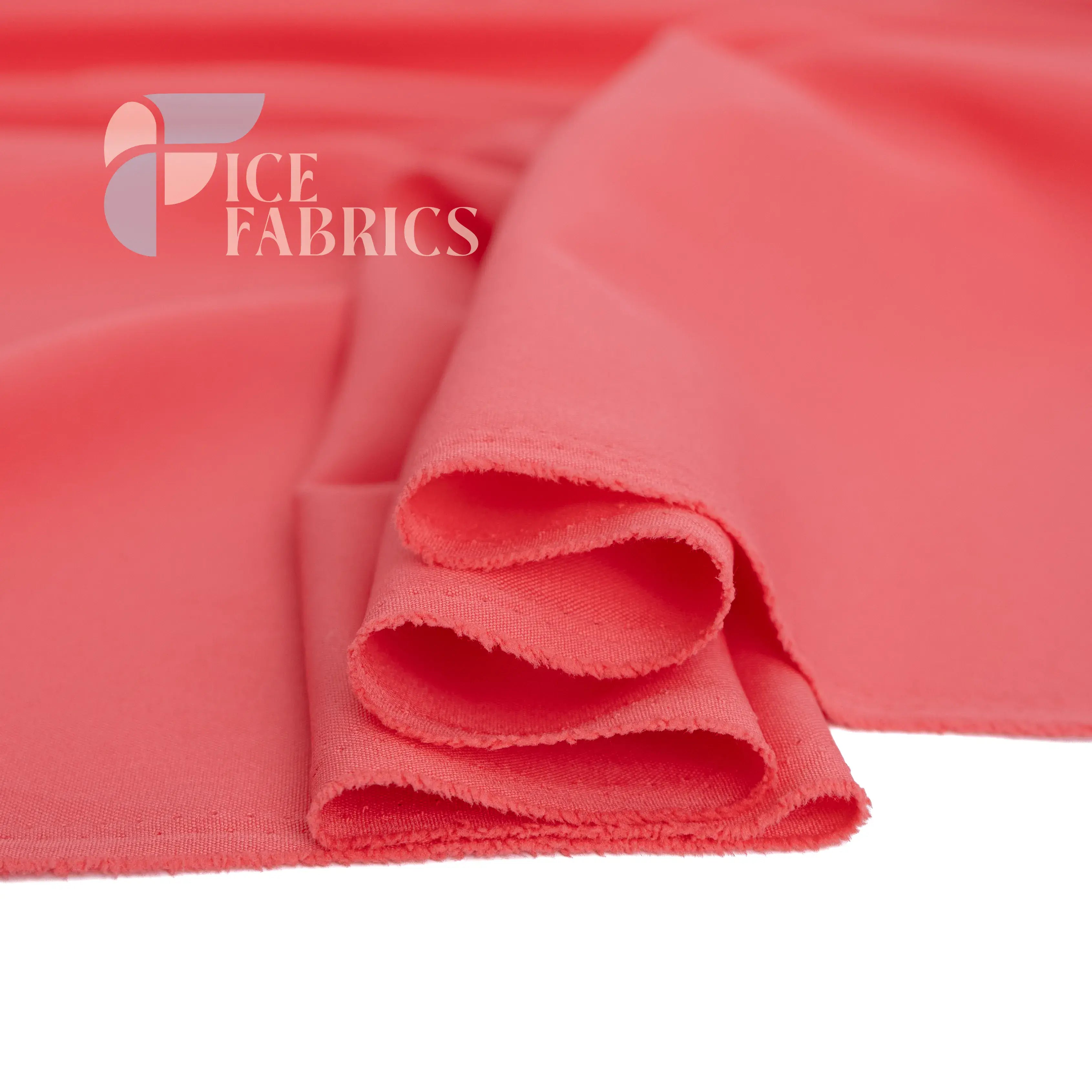 Coral Solid Poly Poplin Fabric By The Yard