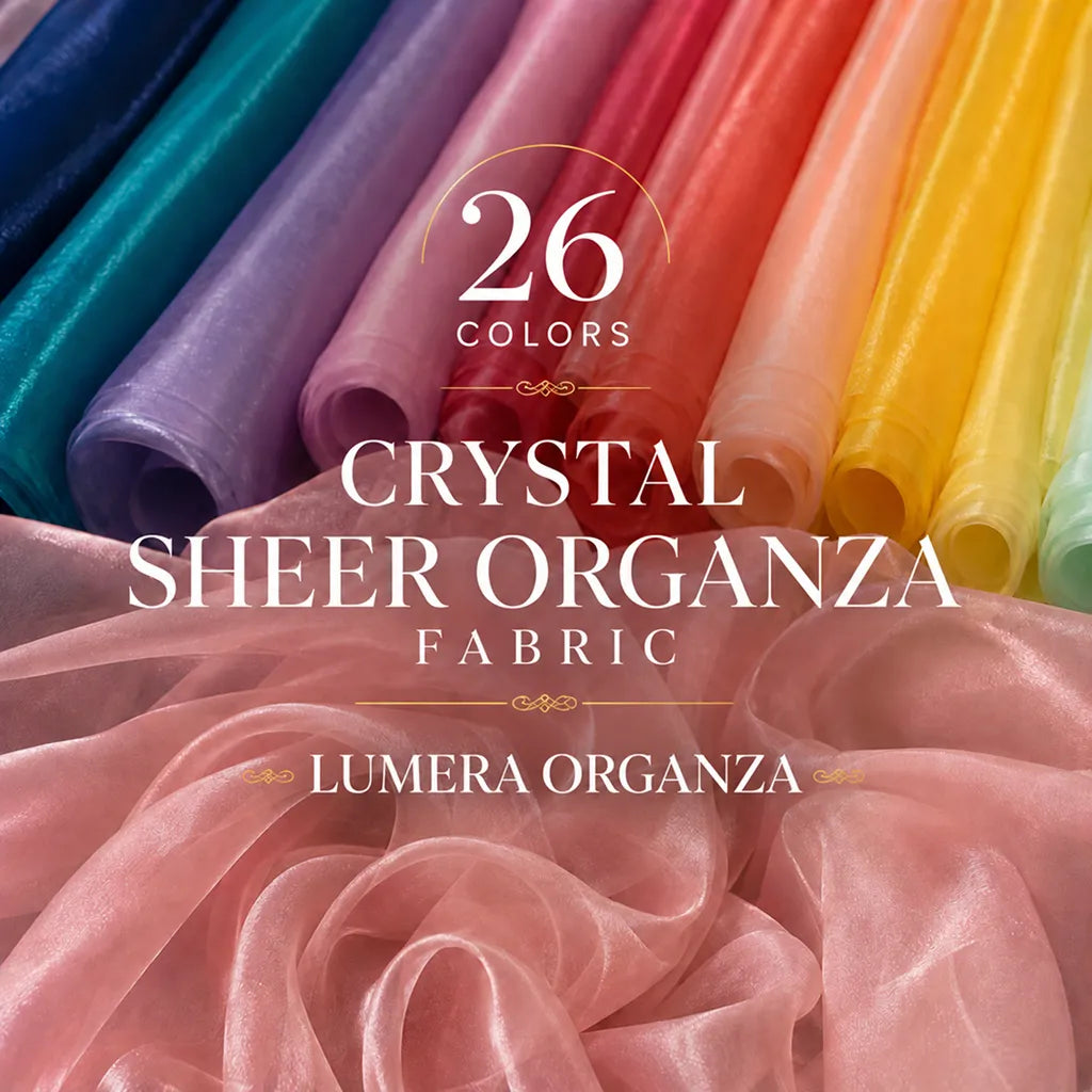 Crystal Sheer Organza Fabric By The Roll (100 Yards) 25 Colors