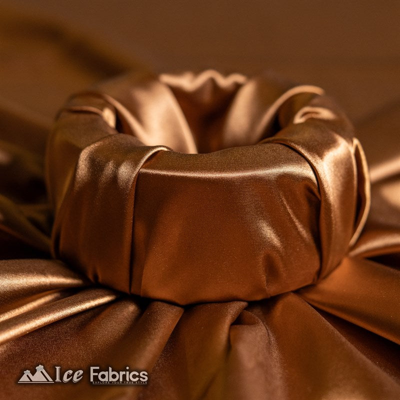 Silky Charmeuse Stretch Satin Fabric Fashion Fabric Dark Gold