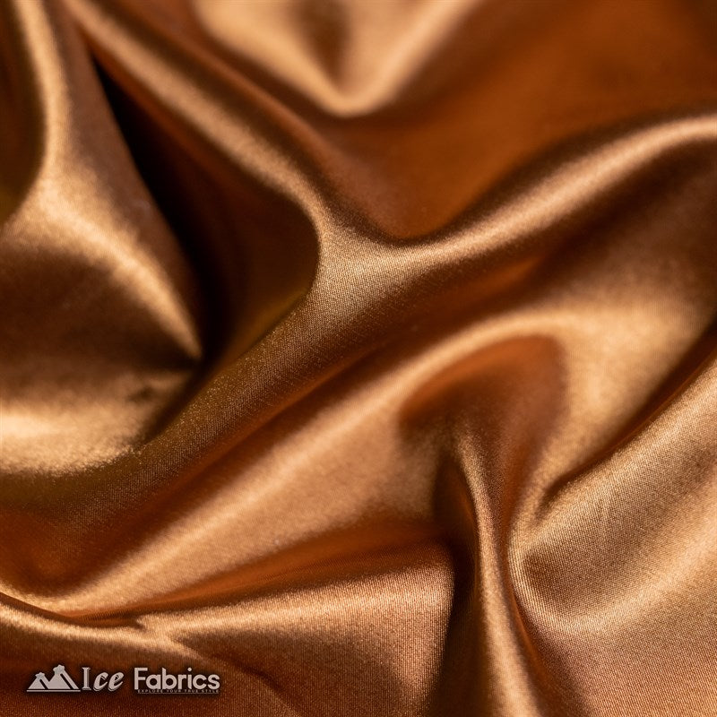 Silky Charmeuse Stretch Satin Fabric Fashion Fabric Dark Gold