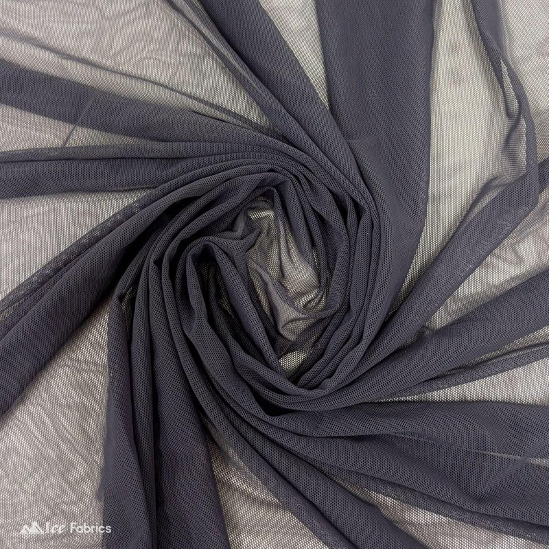 Dark Gray Way Stretch Nylon Spandex Power Mesh Fabric