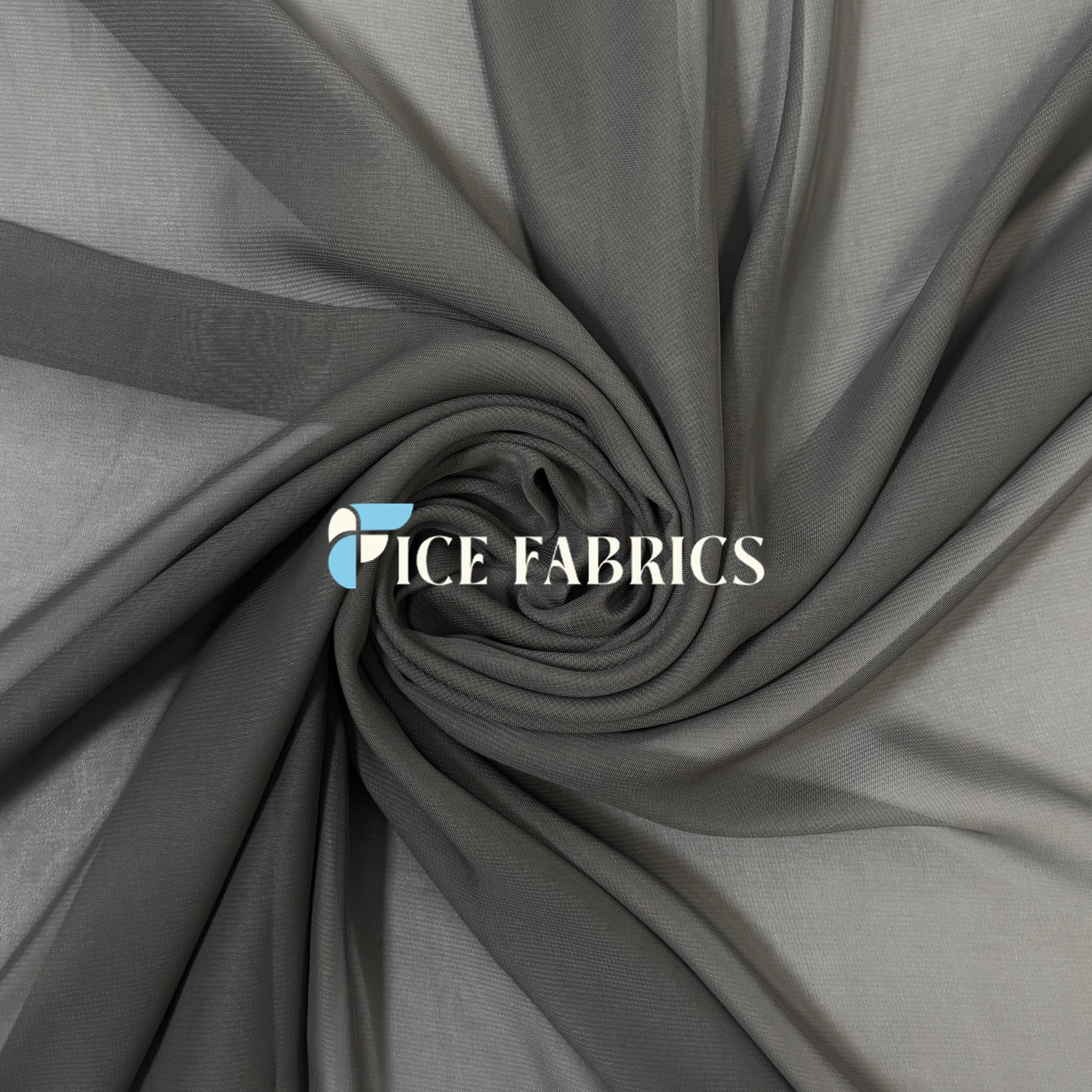 Dark Grey Mia Chiffon Fabric / 60’’ Wide Soft chiffon Sheer Fabric