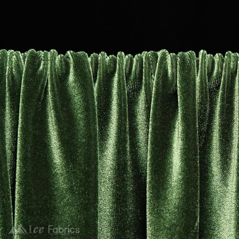 Ice Fabrics Stretch Velvet Fabric Soft and Smooth ICE FABRICS Dark Olive Green