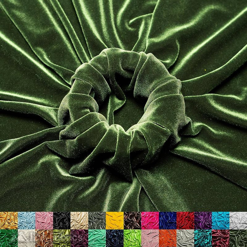 Ice Fabrics Stretch Velvet Fabric Soft and Smooth ICE FABRICS Dark Olive Green