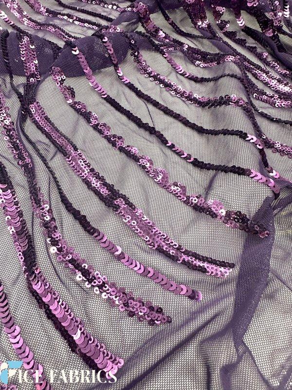 Damask Stretch Sequin Fabric