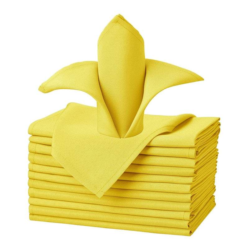 20"x20" Solid Polyester Washable Cloth Napkins For Wedding Party Restaurant Dinner - Set of 12 PiecesICEFABRICICE FABRICSDark Yellow20"x20" Solid Polyester Washable Cloth Napkins For Wedding Party Restaurant Dinner - Set of 12 Pieces ICEFABRIC |Dark Yellow