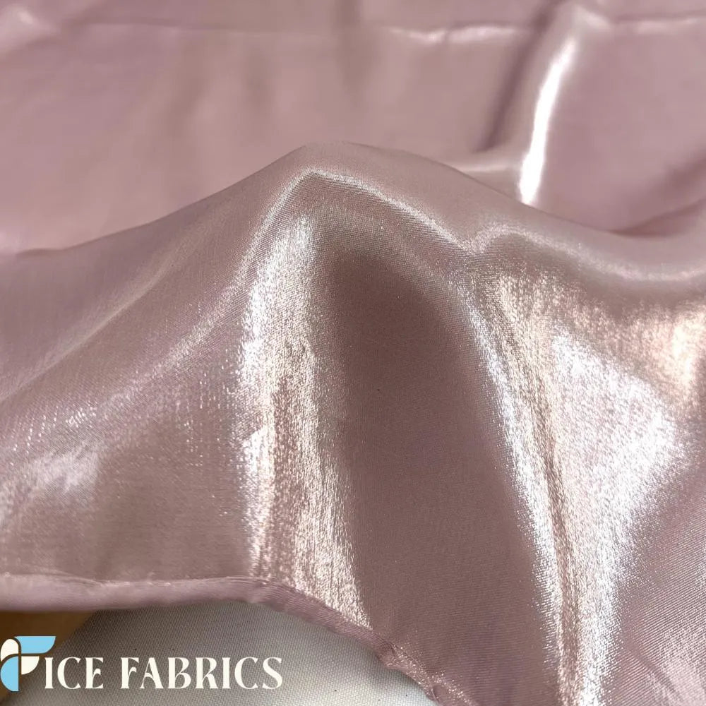 Dusty Rose Crystal Reflective Liquid Chiffon Fabric By The Yard