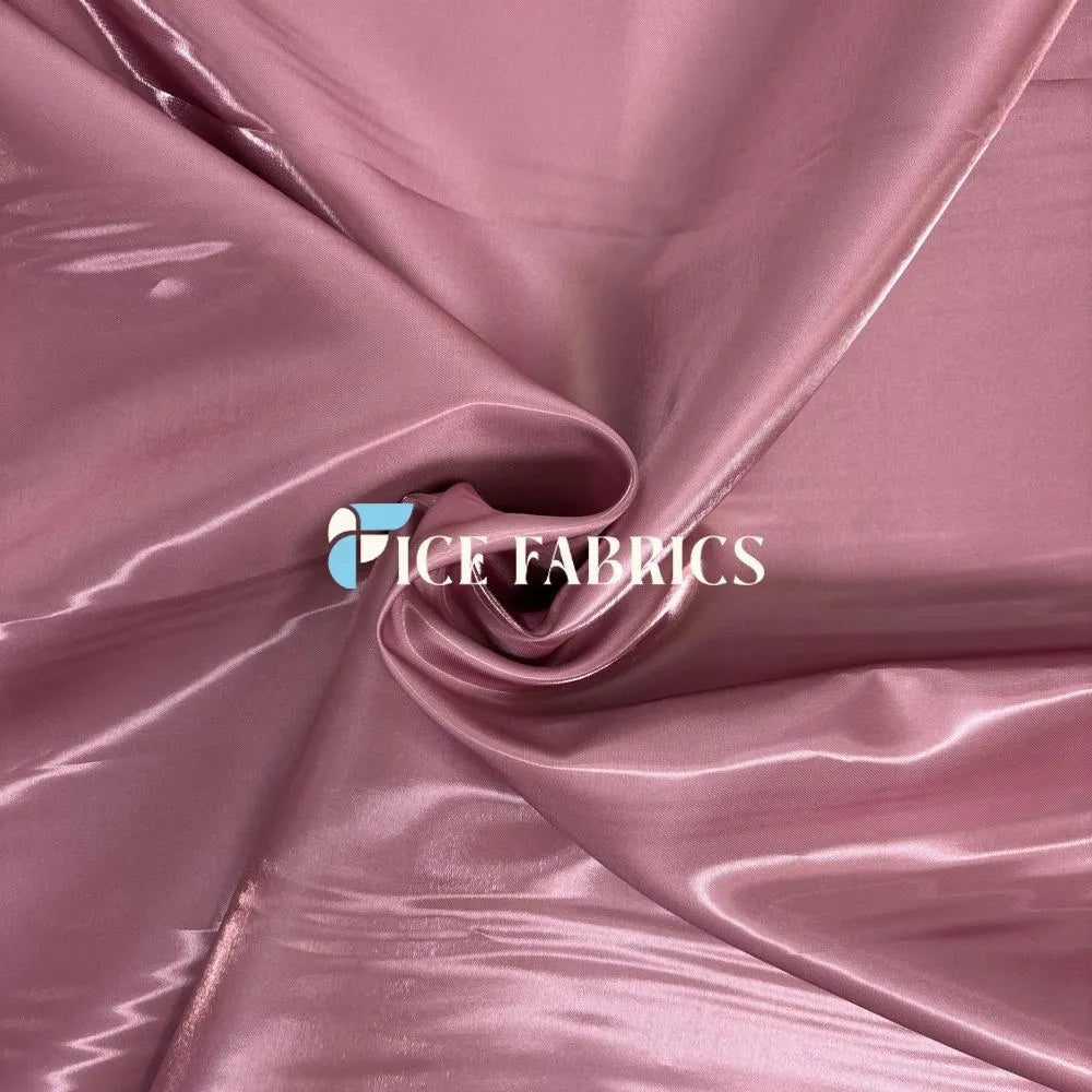 Dusty Rose Reflective Liquid Crystal Silky Satin Fabric