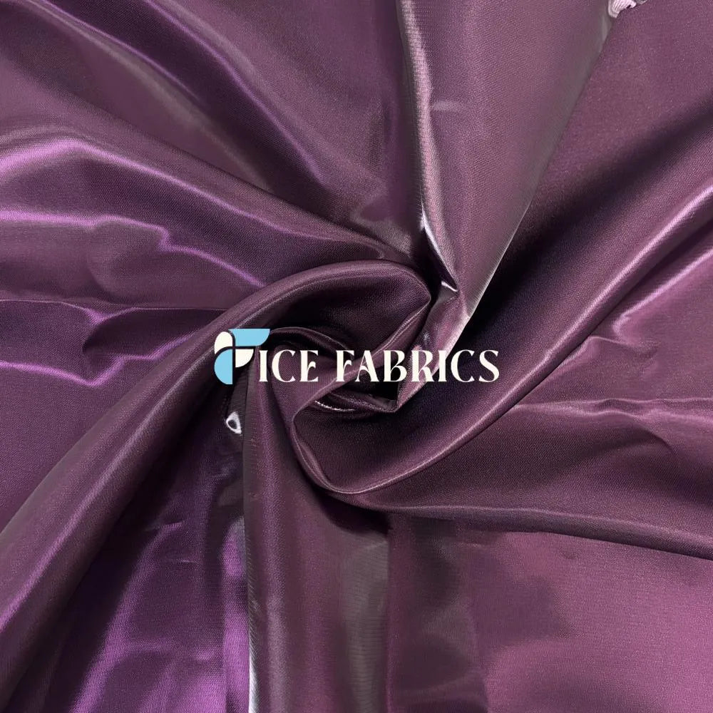 Egg Plant Reflective Liquid Crystal Silky Satin Fabric