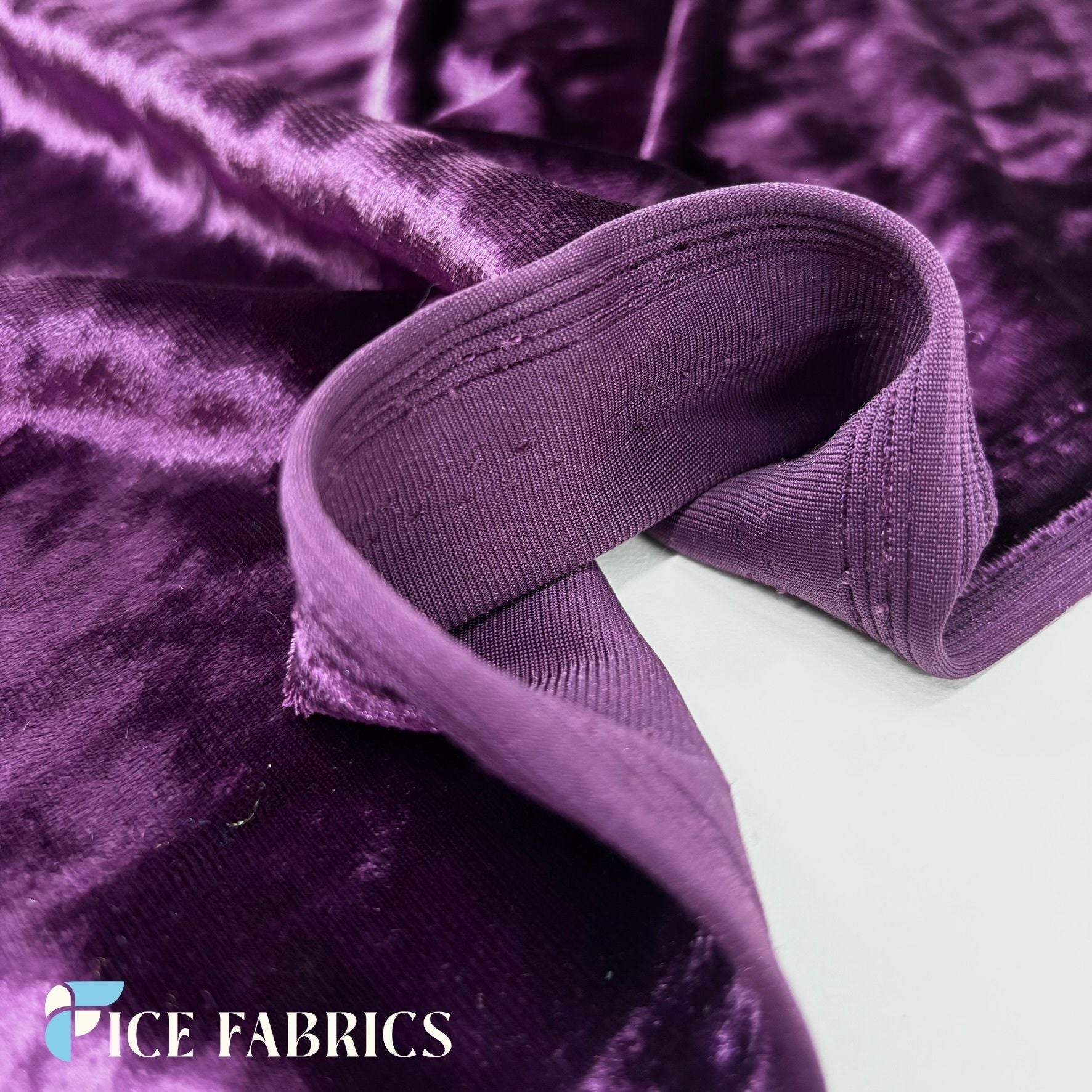 Purple Stretch Crushed Velvet Fabric | VelvetCrush