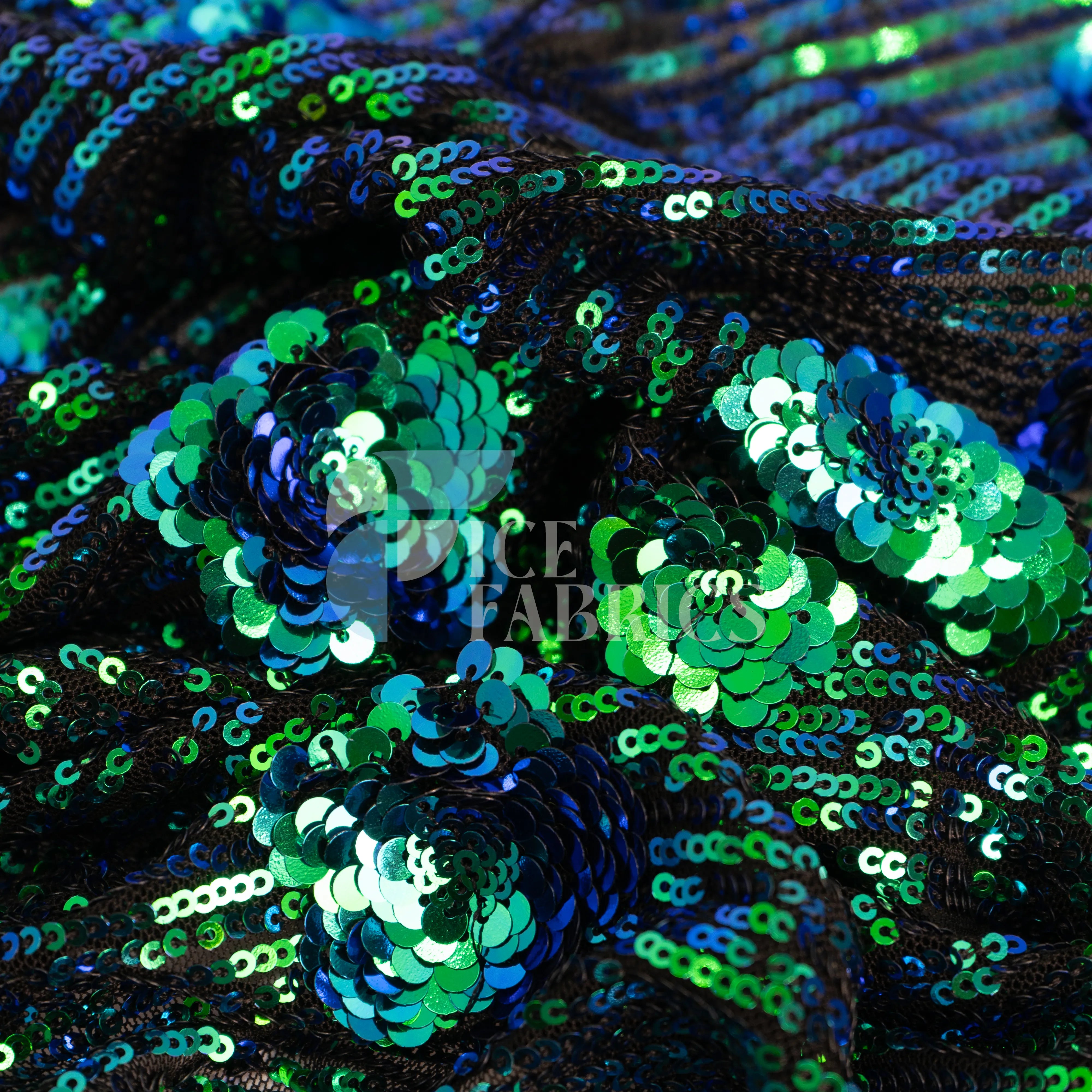 Celeste 3D Floral Stretch Sequin Fabric