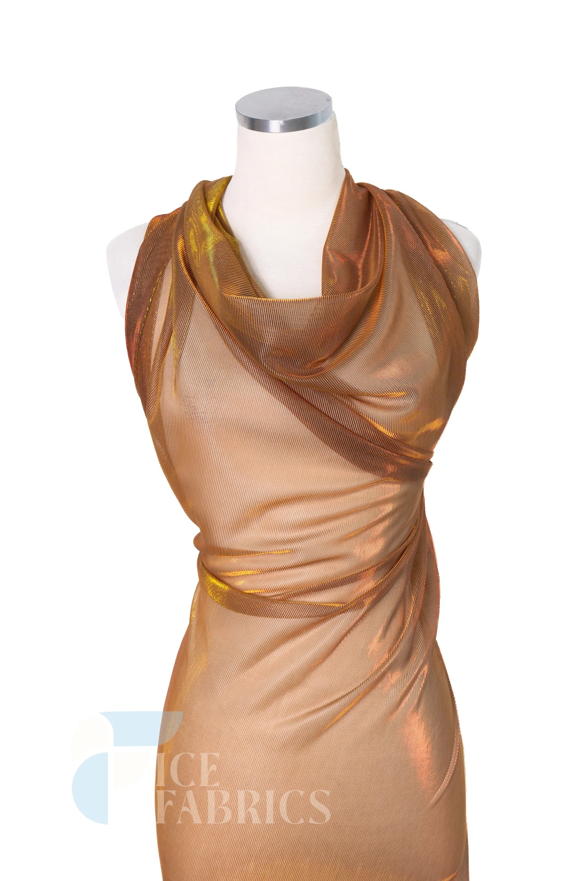 Metallic stretch mesh fabric for women